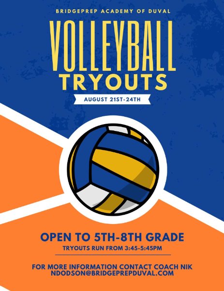 Volleyball Tryouts 5th - 8th Grade