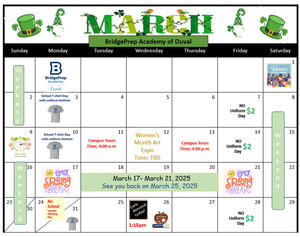 ✨ REVISED- March 2025 calendar for all the events! ✨